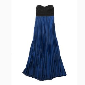 Long Pleated Strapless Dress